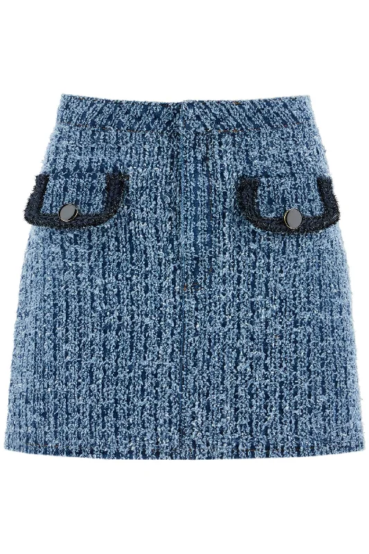 distressed denim mini skirt PF24 826SK BL BLUE