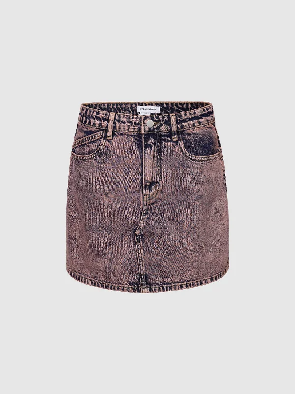 Distressed Mini Denim Skirt