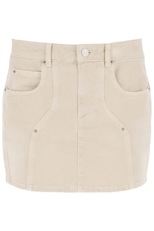 Isabel marant etoile vesna denim mini skirt JU0095FB B1H02E ECRU