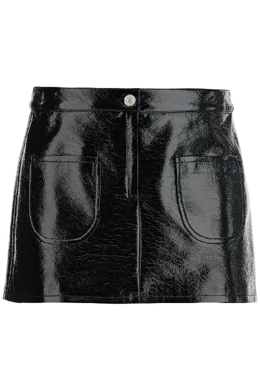 mini skirt with pockets 324CJU188VY0014 BLACK