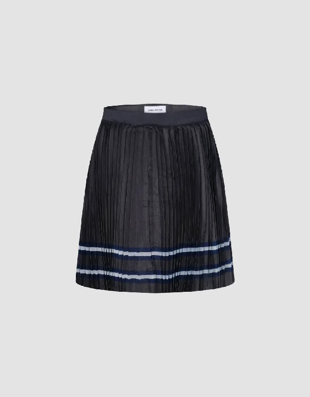 Pleated Mini A-Line Skirt