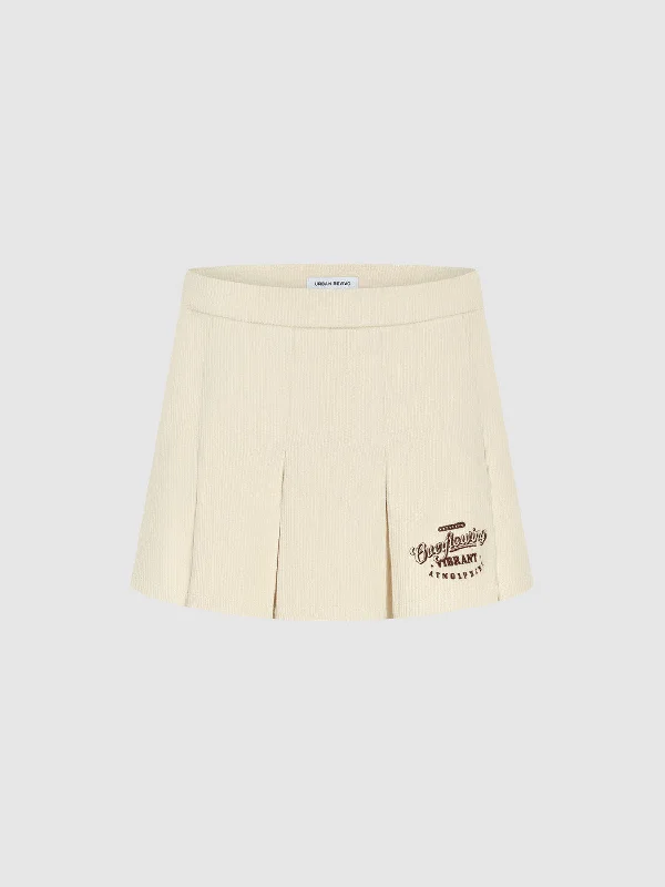 Pleated Mini A-Line Skirt