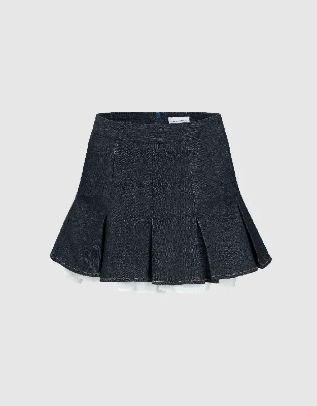 Mini A-Line Denim Skirt