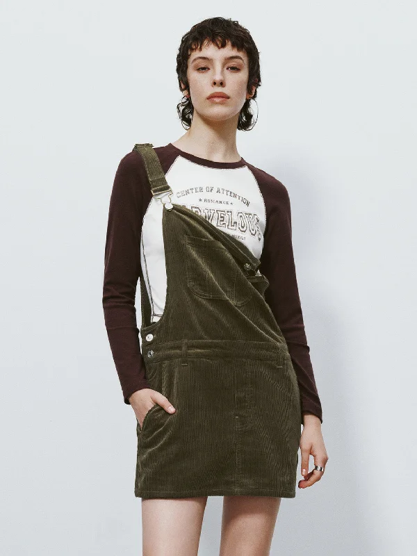 Textured Mini Pinafore Dress