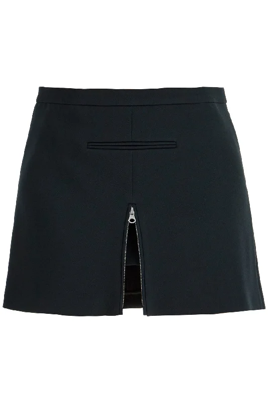 twill mini skirt with zipper 324CJU180PL0007 BLACK