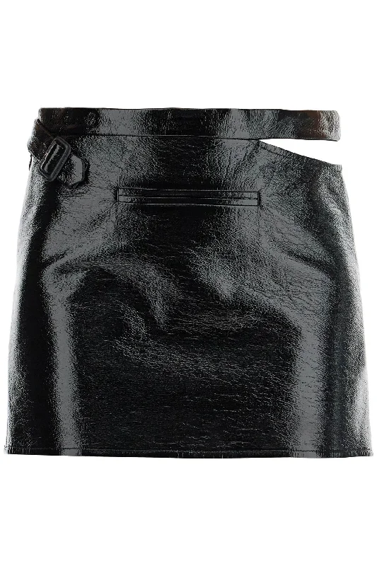 vinyl mini skirt 424CJU198VY0014 BLACK