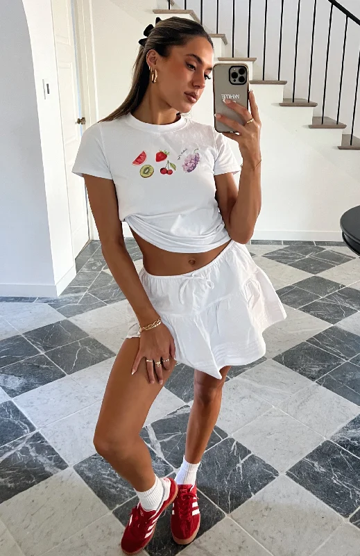 Where Were You Mini Skirt White