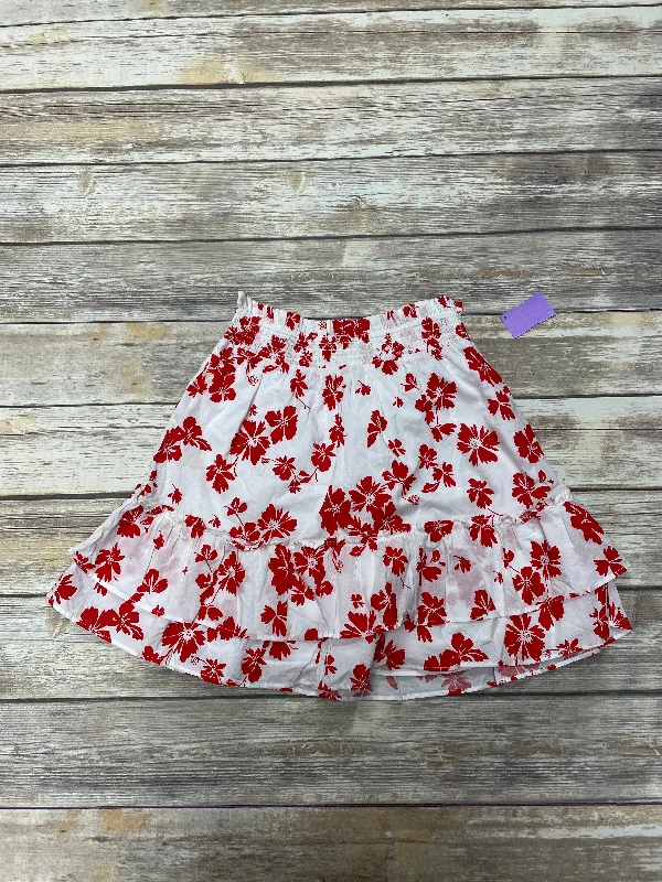 Red & White Skirt Mini & Short J. Crew, Size Xxs